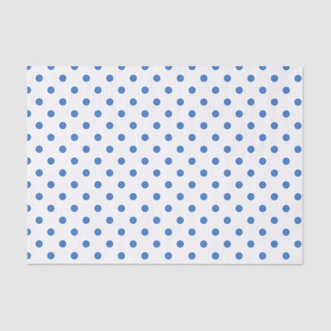 Niedlich-blau-weißer Polka-Dot Seidenpapier (Vorderseite)