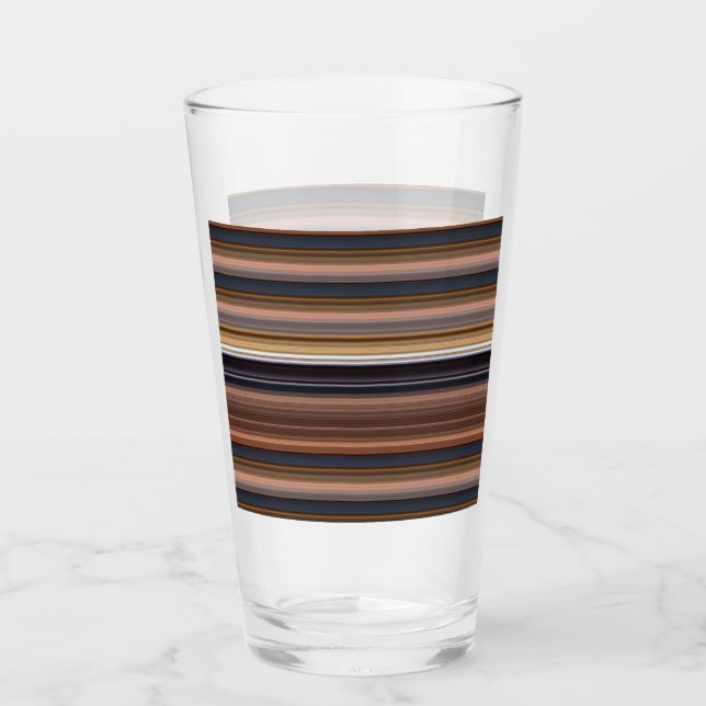 Niedlich-blaubraune Streifen Glas (Vorderseite)