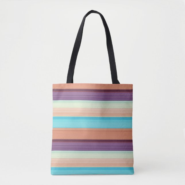 Niedlich-blaubraune Streifen Tasche (Vorderseite)