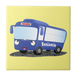 Niedlich-blaue Cartoon-Abbildung Fliese