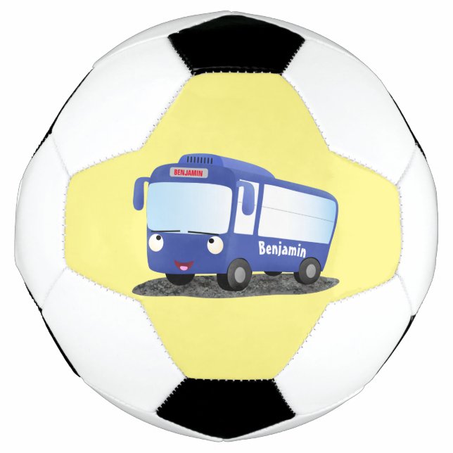 Niedlich-blaue Cartoon-Abbildung Fußball (Vorderseite)