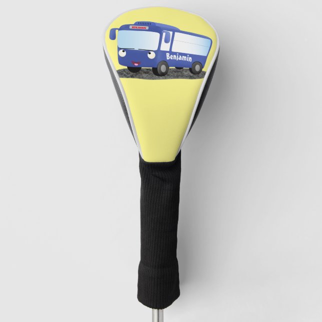 Niedlich-blaue Cartoon-Abbildung Golf Headcover (Vorderseite)