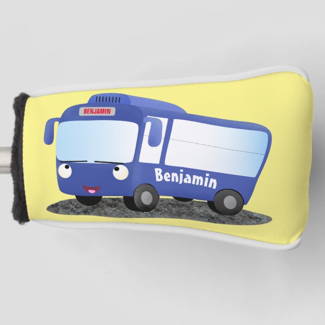 Niedlich-blaue Cartoon-Abbildung Golf Headcover (Vorderseite)