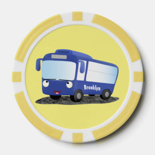 Niedlich-blaue Cartoon-Abbildung Pokerchips