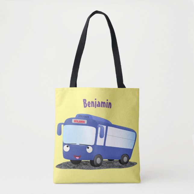 Niedlich-blaue Cartoon-Abbildung Tasche (Vorderseite)