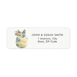 niedlich-blaue Katzenklammer-Rücksendeadressen-Auf