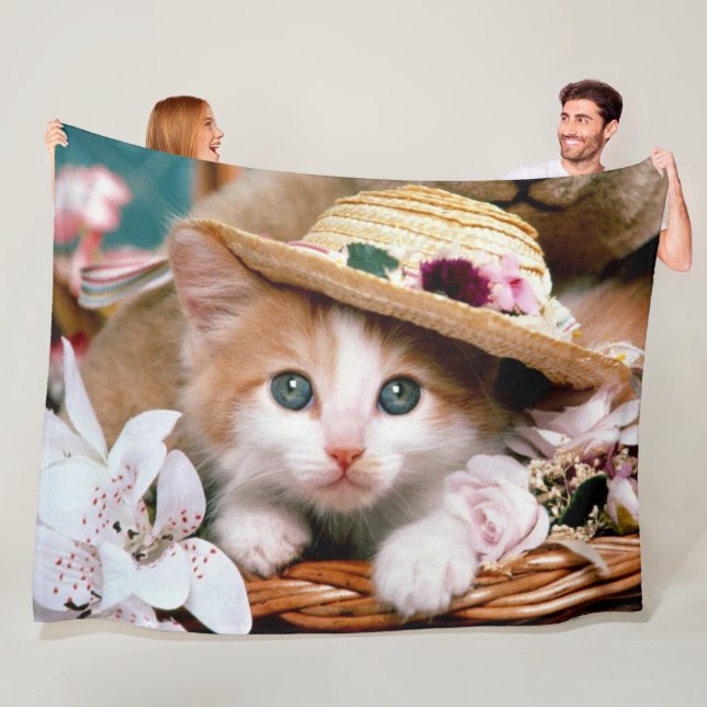 NIEDLICH BLAUE MIT AUGEN KITTEN FLEECEDECKE (Beispiel)