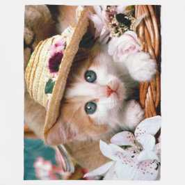 NIEDLICH BLAUE MIT AUGEN KITTEN FLEECEDECKE