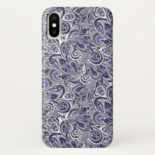 Niedlich-blaue Paisley-Muster Case-Mate iPhone Hülle