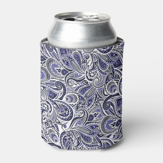 Niedlich-blaue Paisley-Muster Dosenkühler (Kanne Vorderseite)