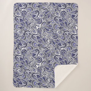 Niedlich-blaue Paisley-Muster Sherpadecke