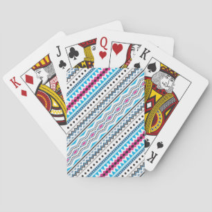Niedlich-blaue Rosa-Stammes-Mädchen-Muster Spielkarten