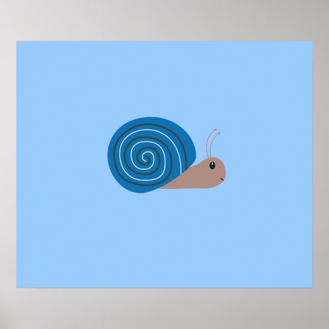 Niedlich-blaue Schnecke Poster (Vorne)