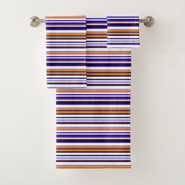 Niedlich-blaue Streifen Badhandtuch Set (Insitu)