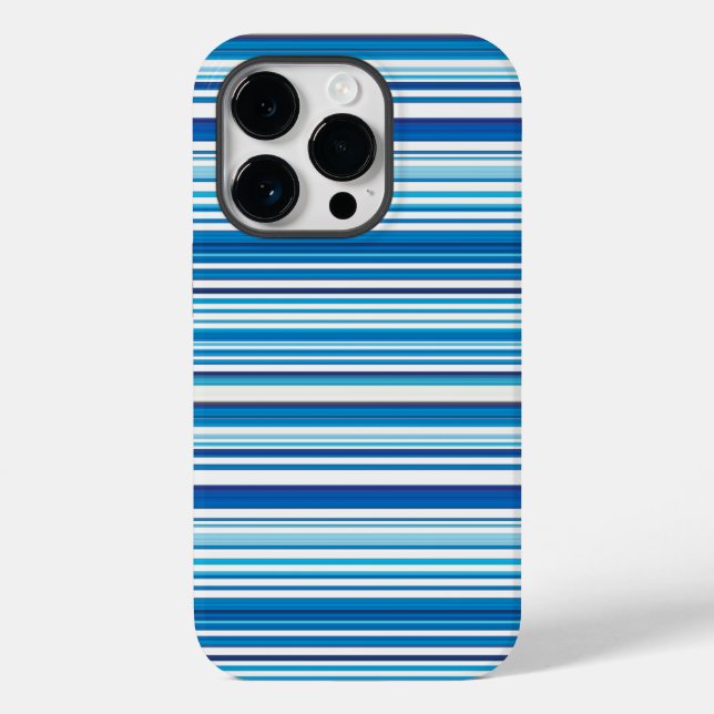 Niedlich-blaue Streifen Case-Mate iPhone 14 Pro Hülle (Rückseite)