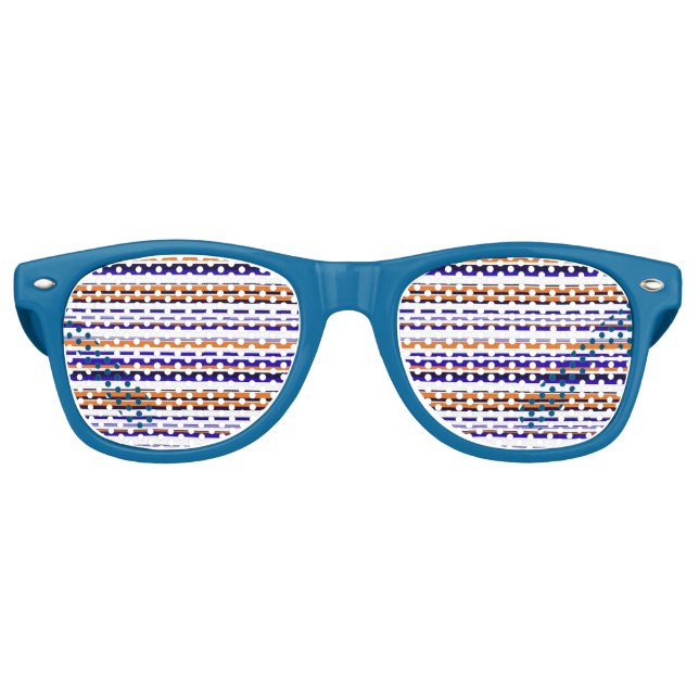 Niedlich-blaue Streifen Partybrille (Vorderseite)