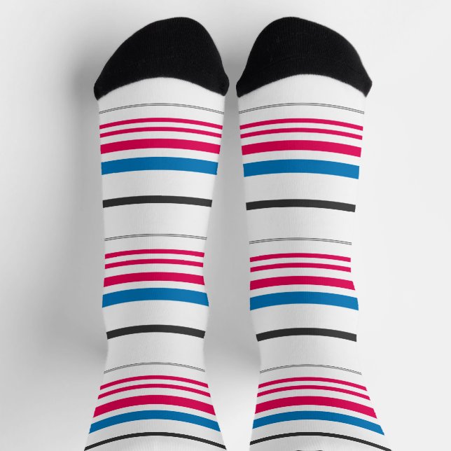 Niedlich-blaue Streifen Socken (Oben)