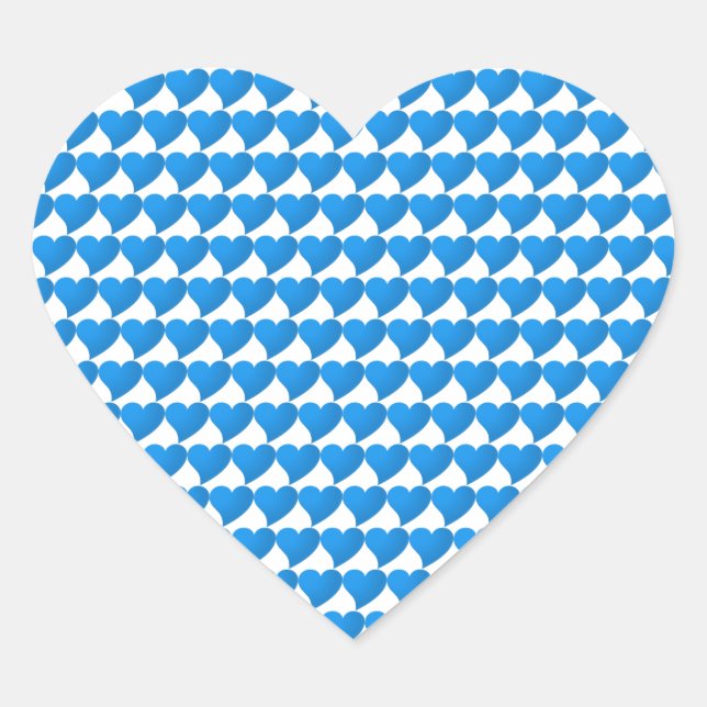 Niedlich-blaue winzige Herzmuster Herz-Aufkleber (Vorderseite)