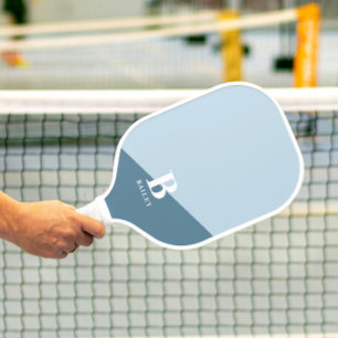 Niedlich-Blaues, modernes Monogramm Personalisiert Pickleball Schläger