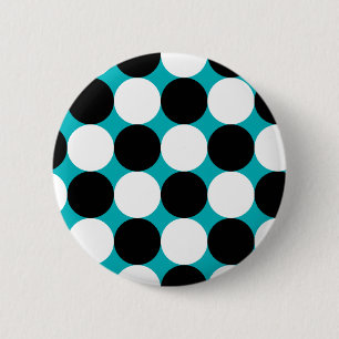 Niedlich-blaues Schwarz-Weiß-Punktvektormuster Button