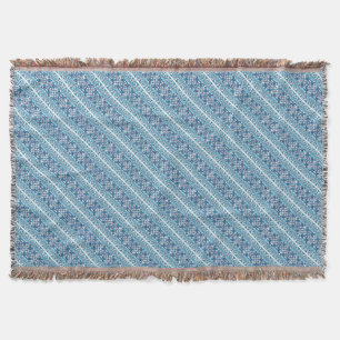 Niedlich blaues ukrainisches Muster-Design Decke