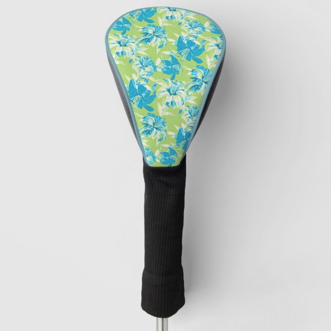 Niedlich-blaugrüne, nahtlose Lilie Golf Headcover (Vorderseite)