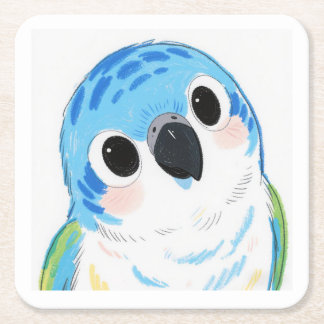 Niedlich-Blauparrot-hartplastische Untersetzer