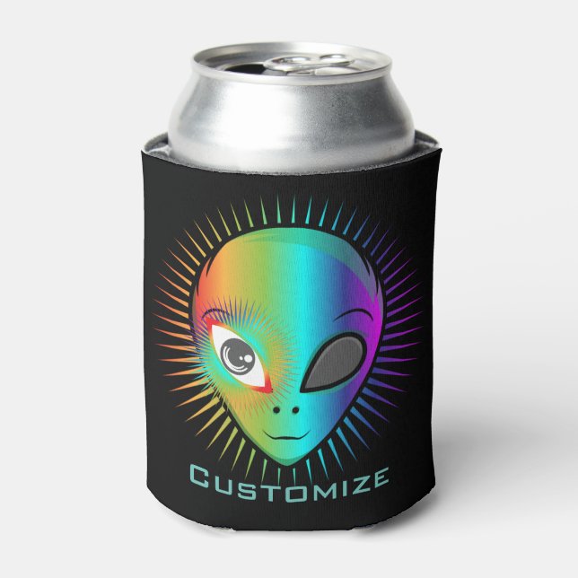 Niedlich Blinkende Alien Head Thunder_Cove Dosenkühler (Kanne Vorderseite)