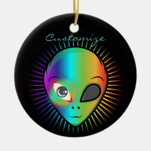 Niedlich Blinkende Alien Head Thunder_Cove Keramik Ornament