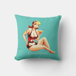 Niedlich Blonde Martini Bikini Girl Thunder_Cove Kissen