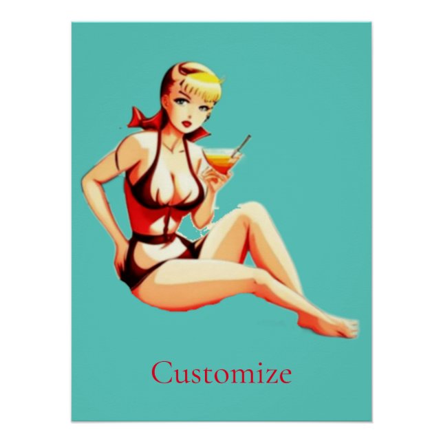 Niedlich Blonde Martini Bikini Girl Thunder_Cove Poster (Vorderseite)