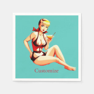 Niedlich Blonde Martini Bikini Girl Thunder_Cove Serviette