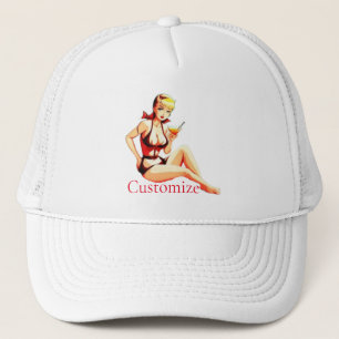 Niedlich Blonde Martini Bikini Girl Thunder_Cove Truckerkappe