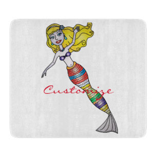 Niedlich Blonde Mermaid Thunder_Cove Schneidebrett