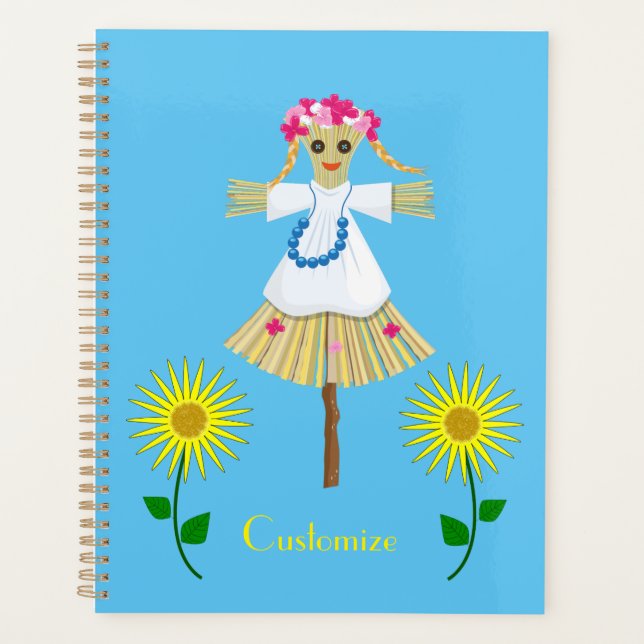 Niedlich Blonde Pigtails Scarecrow Planer (Vorderseite)
