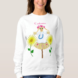 Niedlich Blonde Pigtails Scarecrow Sweatshirt