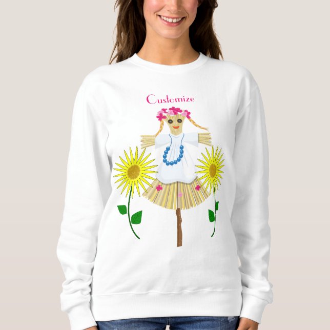Niedlich Blonde Pigtails Scarecrow Sweatshirt (Vorderseite)