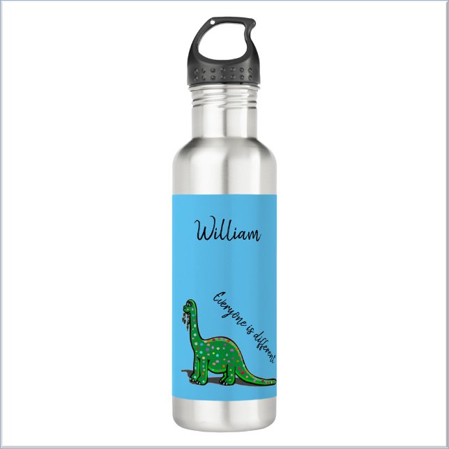 Niedlich Blue and Green Dinosaurier Water Flasche Edelstahlflasche (Bookmark my store!
https://www.zazzle.com/store/capricepetit/products)