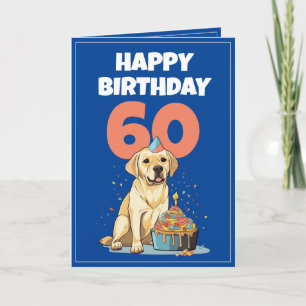 Niedlich Blue and White Labrador Husband 60. Gebur Karte