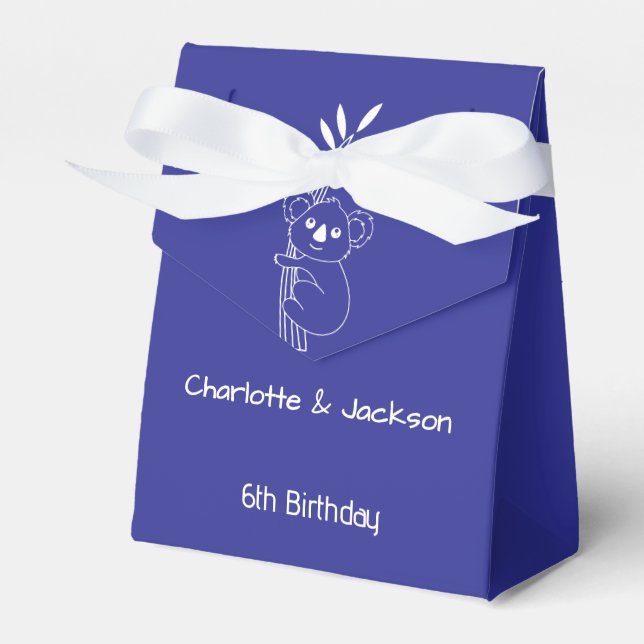 Niedlich Blue Australian Animals Birthday Party Geschenkschachtel (Vorderseite)