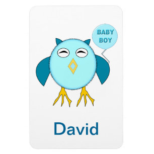 Niedlich Blue Baby Bowl Owl Magnet