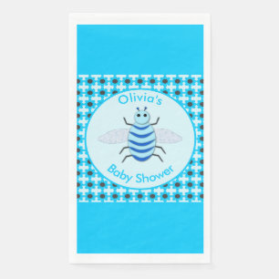 Niedlich Blue Baby Boy Bee Baby Dusche kundenspezi Serviette