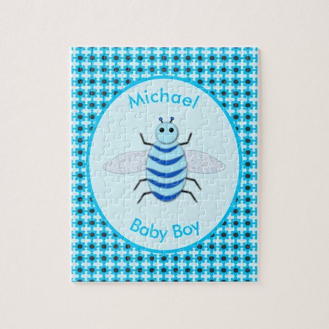 Niedlich Blue Baby Boy Bee Custom (Vertikal)