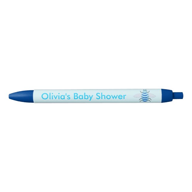 Niedlich Blue Baby Boy Bee Custom Baby Shower Kugelschreiber (Vorderseite)