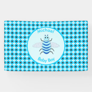 Niedlich Blue Baby Boy Bee Custom Banner