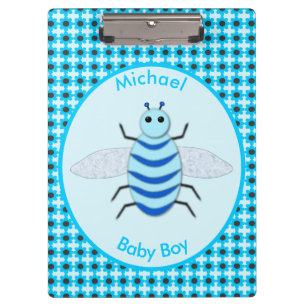 Niedlich Blue Baby Boy Bee Custom Klemmbrett