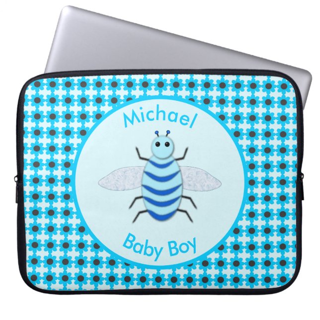 Niedlich Blue Baby Boy Bee Custom Laptopschutzhülle (Vorderseite)