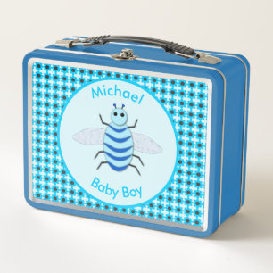 Niedlich Blue Baby Boy Bee Custom Metall Brotdose