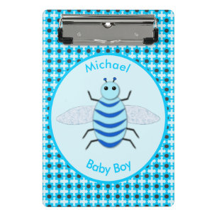 Niedlich Blue Baby Boy Bee Custom Mini Klemmbrett