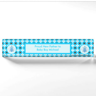 Niedlich Blue Baby Boy Bee Custom Namensplakette